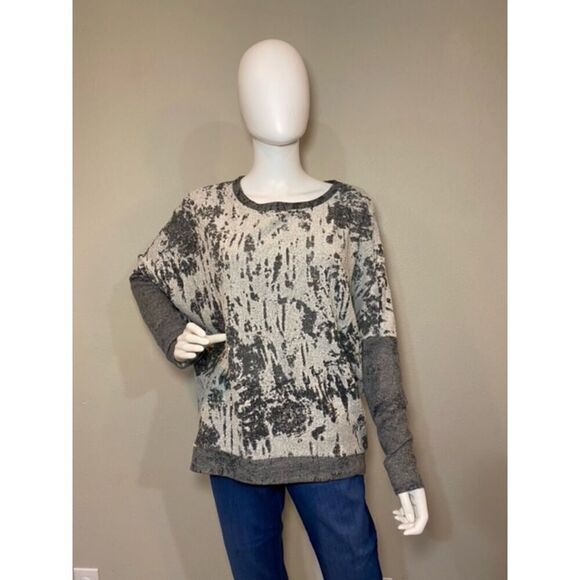 Chaser Women's Burnout Top w/ Back Cutout  Gray French Terry NWT Sz Small - Picture 1 of 7